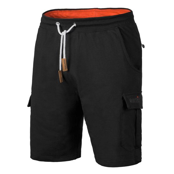 Mount Swiss Cargo Shorts Herren I Bermuda Shorts für Herren mit 6 Taschen & Klett- BZW. Reiß-Verschluss I Freizeit Cargo Hose Herren I Größe XL, Schwarz