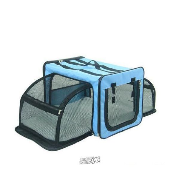 Pet Life Capacious Lightweight Collapsible Dog Crate Blue XLarge