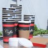 16oz Design Coffee Cups and White Flat Lids Hot Cold Drinks Disposable 500pcs