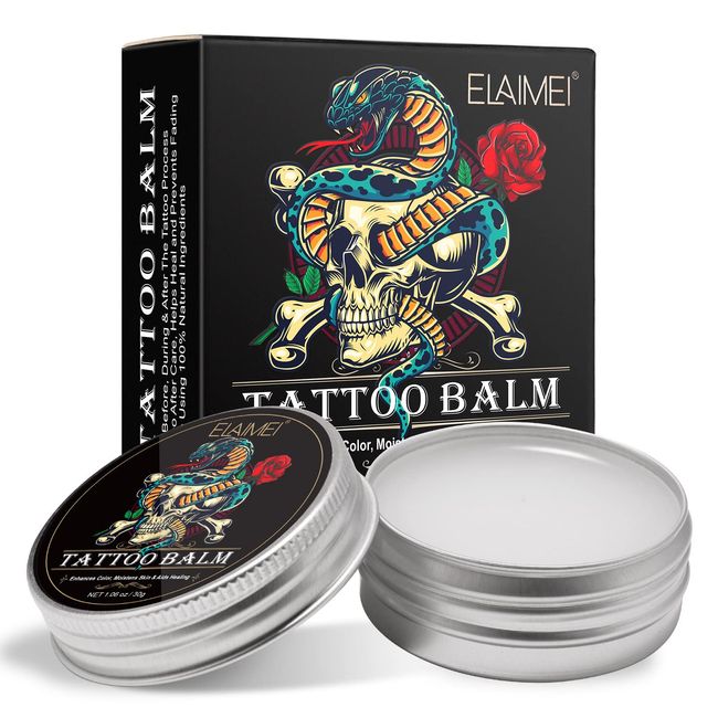 Tattoo Creme 30G Vegane Tattoopflege Creme für Vor, Während & Nach der Tätowierung - Natürliche Tattoo Pflege Feuchtigkeitsspendende Lotion zur Unterstützung der Hautheilung