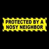 Funny "PROTECTED BY A NOSY NEIGHBOR" home security STICKER sign warning caution
