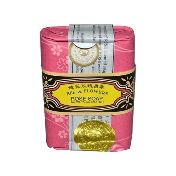 Bee & Flower Soap Bar Rose Soap Moisturizing Bath Bar Soap-4packs