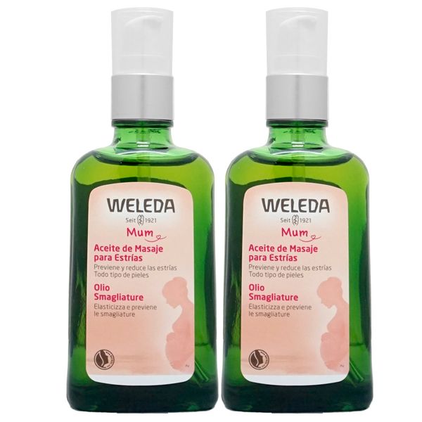 Coupon distribution set WELEDA Mother&#39;s Body Oil 100ml x 2 bottles (pump) Set of 2 Maternity Stretch Mark Oil Body Oil Delivery (6025205-set1)