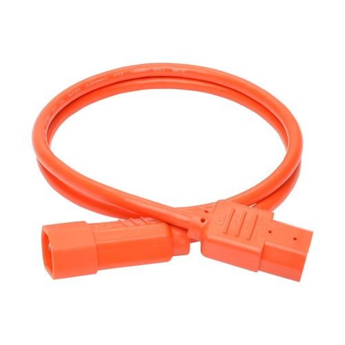 Tripp Lite Standard Computer Power Extension Cord, 10A, 18 AWG (IEC-320-C14 to IEC-320-C13), Orange, 3 ft. (P004-003-AOR)