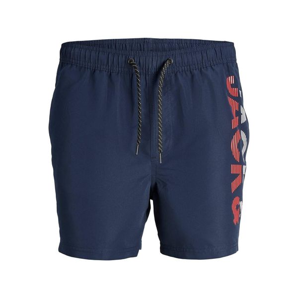 JACK & JONES Men's Jpstfiji Jjswim Splicelogo Ly Sn Swimming Shorts, Blazer Navy, S