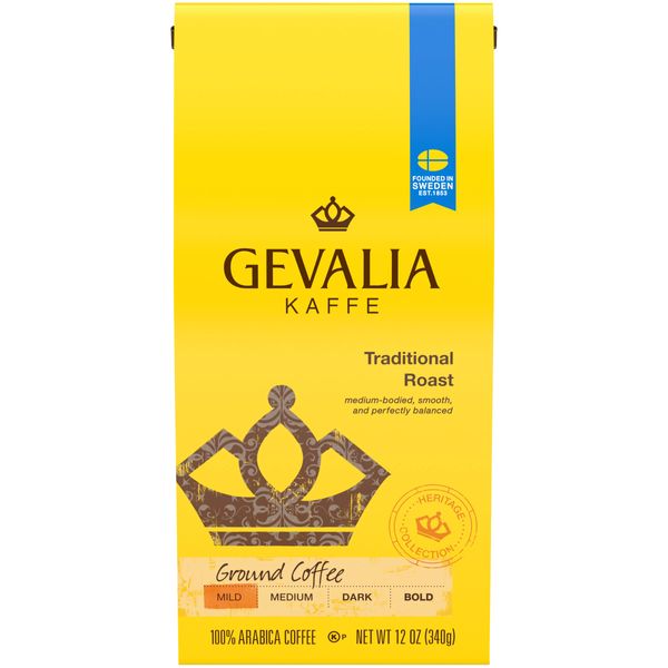 Gevalia Traditional Light Roast Ground Coffee (12 oz Bags (Pack of 6))