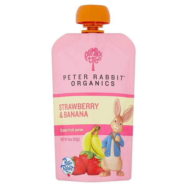 Pumpkin Tree Peter Rabbit Organics Strawberry and Banana Pure Fruit Snack, 4 Ounce (Pack of 10)