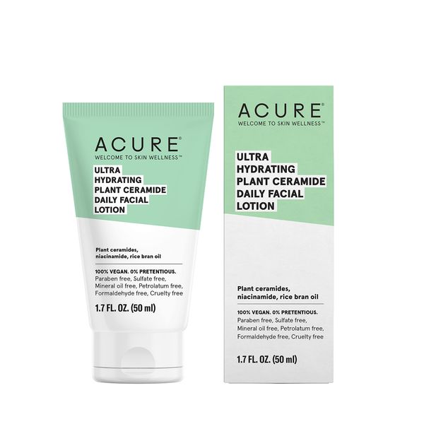 Acure Ultra Hydrating Plant Ceramide Facial Moisturizer, 100 % Vegan for Dry Skin Types, Improve Skin Tone & Retain Moisture, 1.7 Fl Oz