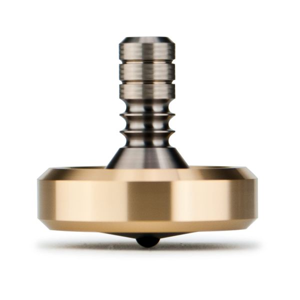 DjuiinoStar Premium Spinning Top, Brass Collar with Titanium Stem, 8-10 Minutes, High Precision EDC Desktop Toy DST-814R