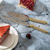 4 Pcs Wedding Cake Knife and Champagne Flutes Server Set for Bride
