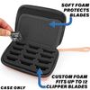 CASEMATIX Rose Gold Clipper Blade Holder for 12 Blades - Protective Clipper Blade Storage Case with Barber Blade Holder Foam and Hard Shell Impact-Resistant Outer, Case Only