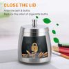 OILP Ash tray Outdoors Indoors,Large Ashtray with Lid for Cigarettes Outside Patio Indoor,Modern Tabletop Smokeless Windproof Ashtrays for Home Office Patio Balcony-Silver