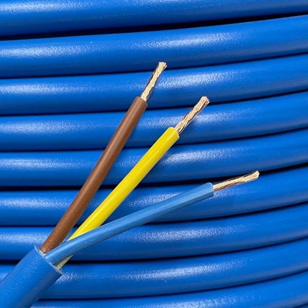 5 Metres x 3 Core 1.5mm Blue Arctic Flex Cable Wire Lead Caravan Camping