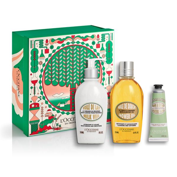 L'Occitane - Duschöl, Handcreme- und Milchschleier-Set - Duft Almond - Körperpflege - Weihnachtsgeschenkset für Frauen