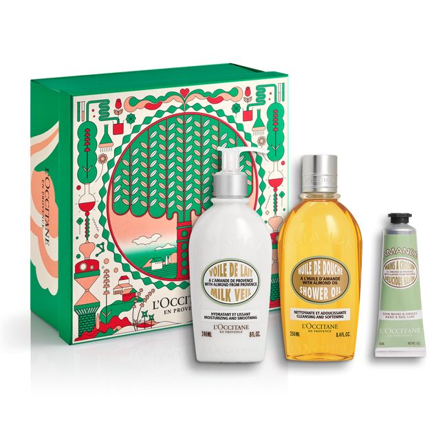 L'Occitane - Duschöl, Handcreme- und Milchschleier-Set - Duft Almond - Körperpflege - Weihnachtsgeschenkset für Frauen