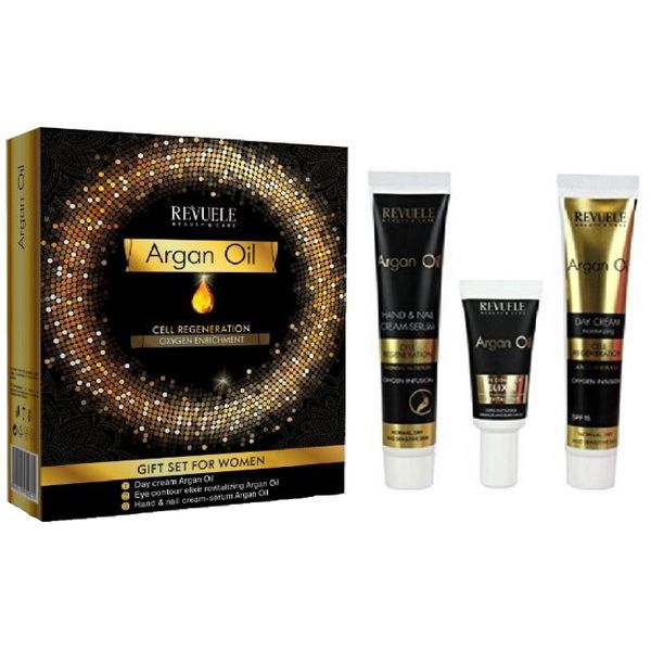 Revuele ARGAN OIL Cell Regeneration Moisturizing, ANTI-WRINKLE Christmas Gift Set Box Great Stocking Filler