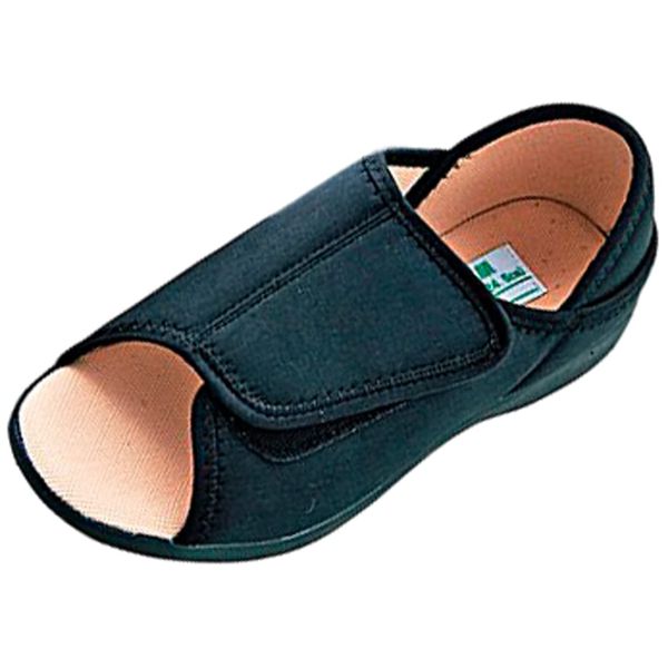 Cobes TioTio Tiotio Antibacterial "Ashi Smile (R)" Room Shoes with Heels (Open Toe Type) LL KT-2 Black