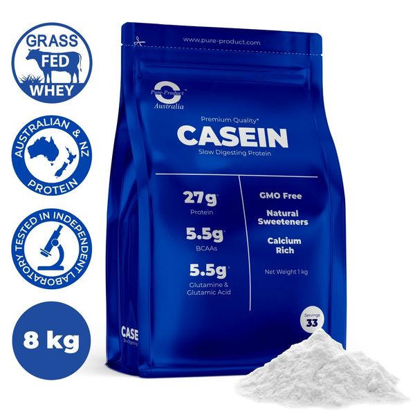 8KG RAW  MICELLAR CASEIN PROTEIN POWDER - NIGHT RELEASE -  1 X 1KG