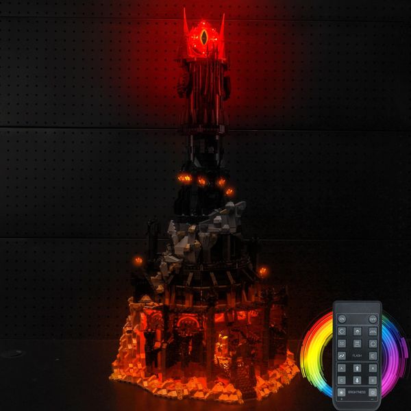 BrickBling LED Light Compatible with Lego Barad-dur Building Compatible with Lego 10333-No Bricks (RC Version Light)
