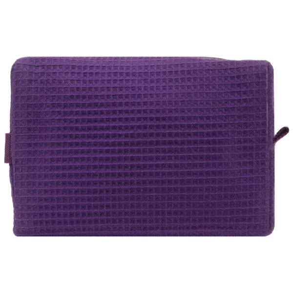 SoliVisk Waffle Weave Cosmetic Bags, Large (Plum)