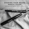 Pacinos Beard Pencil Filler - Water Proof, Long Lasting Coverage & Natural Finish - Beard, Moustache & Eyebrows - Micro-Fork Tip for Seamless Application - Bristle Brush Included (Dark Brown)