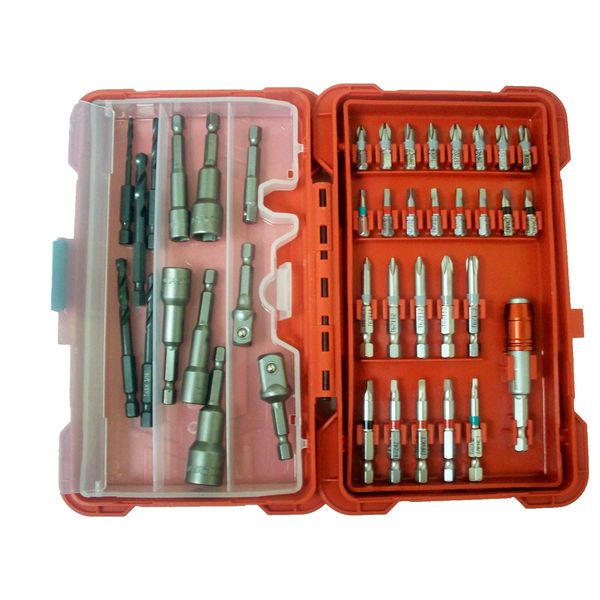 TASK Tools 40PC Impact Screw Driver Bit Socket Adapter Magnetic Nut Setters Set