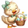 x12 Easter Duck Eggs Basket Spring Vinyl Decal Stickers Colour kc500