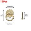 Geesatis 12 Pcs Brass Ring Pulls Handles Antique Pulls Cabinet Knobs Drawer pulls Closet Cupboard Door Decorative Handles