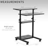VIVO Black Mobile Height Adjustable Stand Up Desk Workstation Presentation Cart