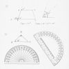 Plastic Protractor Protractor 180 Degrees, 4 Inch and 6 Inch, Clear, 2 Pieces