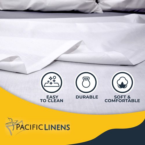 Pacific Linens 1-Piece Flat Bed Sheets - 200 Thread Count Cotton Sheets - Queen Sheets, Sheets for Queen Size Bed, Bedding Sets Queen, Queen Sheet Set, Bed Sheets Queen (90 x 110", Queen)