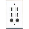 RiteAV - 4 HDMI 2 Port 3.5mm Wall Plate