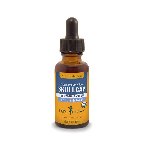 Herb Pharm Certified Organic Skullcap Liquid Extract for Nervous System Support, 1 Fl Oz