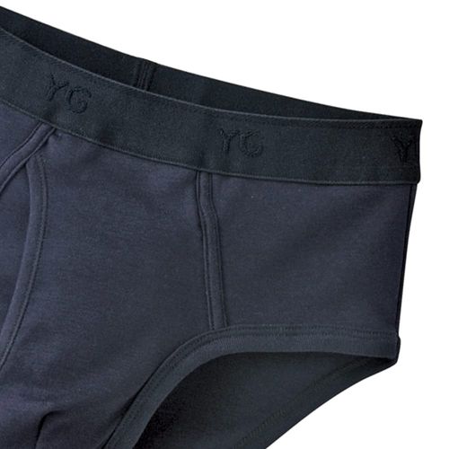 Gunze YV0040N Men's Briefs, 100% Cotton, Semi-Bikini, Front Opening, Navy Blue