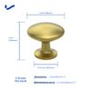 LONTAN 10 Pack Brushed Brass Cabinet Knobs Round Cabinet Hardware Gold Kitchen Door Knob Modern Cupboard Knobs Gold Knobs Brass Door Knobs for Cupboards & Draws
