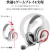 Elecom HS-G30WH Gaming Headset Wired Binaural Overhead 6.6 ft (2 m) Lightweight Model White