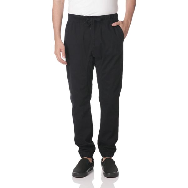 Southpole Men's Basic Stretch Twill Jogger Pants-Reg Sizes, Black, 5X-Large Big Tall