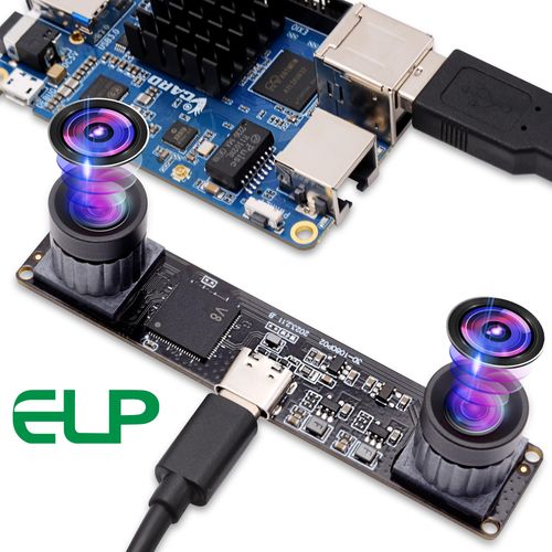 G 4MP Dual Lens USB Camera Synchronization Webcam Board 1080P High Speed 60fps Lightburn Camera Mini UVC USB2.0 Laser Engraver Camera Module for Computer Raspberry Pi (85degree no Distortion Lens)