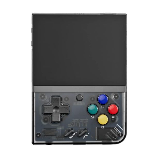 MM+ Handheld Game Console with Built-in Games OnionOS Retro Gaming System 3.5-Inch (Transparent Black 128G)