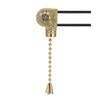 sourcing map Fan Light Switch with Brass Pull Chain (Pack of 1 set)