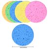 10 Pcs Facial Sponges, Reusable Face Cleaning Sponge, Natural Cellulose Face Sponge, Beauty Sponges for Facial SPA Massage Makeup Removal (5 colors） (Round)