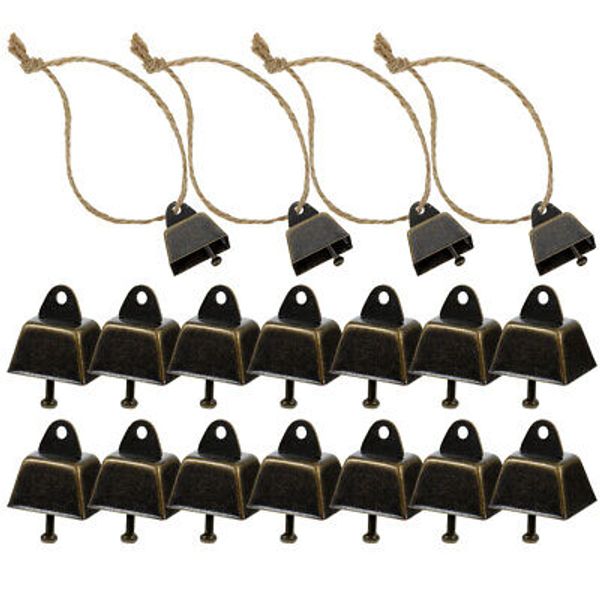 18Pcs Metal Cow Bells Cowbells Animal Anti-lost Bell Cheering Loud Calling Bells