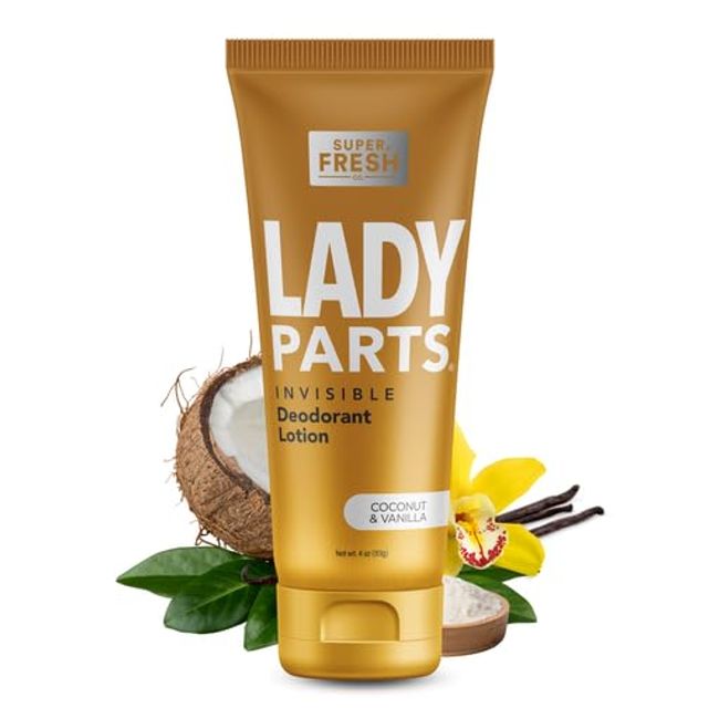 Super Fresh Lady Parts Feminine Hygiene Deodorant Lotion For Breasts, Private Parts, Crotch & Inner Thigh to Stop Odor & Stickiness - Aluminum Free Deodorant For Women - No Talc or Parabens