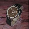 Vitruvian man stormtrooper design wristwatch - Black/Brown strap (Black)