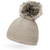 Neverless® Women's Lined Knitted Fur Bobble - Faux Fur Winter Hat - Bobble Hat -
