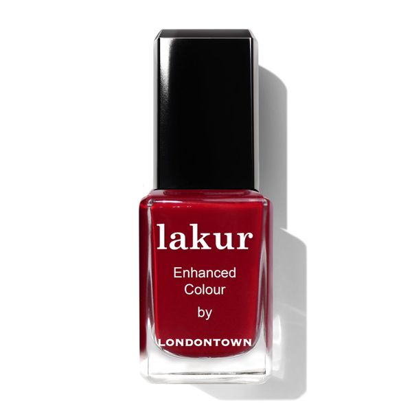 LONDONTOWN Ruby Red Glossy Nail Polish, Mull It Over lakur, Vegan Chip-Resistant Long-Lasting Nail Lacquer, 0.40 fl oz