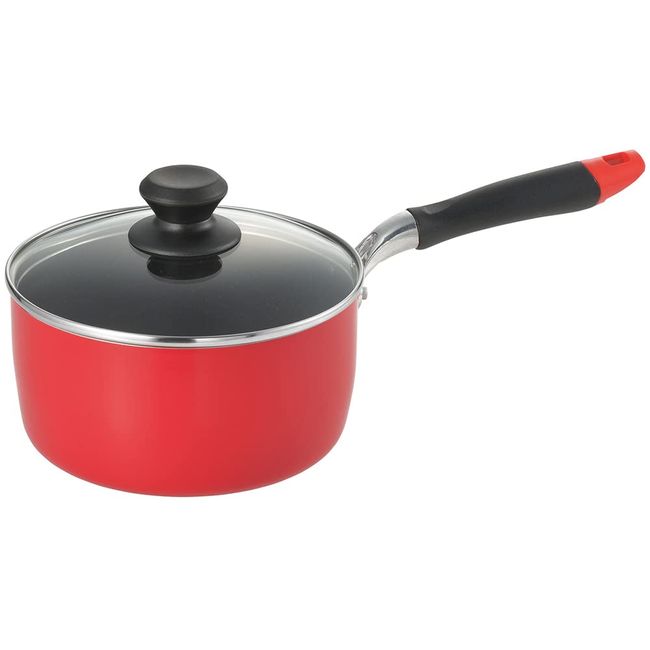 Tamahashi LU-P18S Lupia IH Compatible One-Handed Pot, 7.1 inches (18 cm), Red