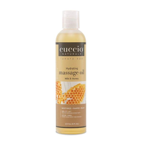 Cuccio Naturale Massage Oil - Renewing, Moisturizing Body Oil For Massage Treatment - Leaves Skin Soft and Glowing - Paraben Free With Natural Ingredients - Milk and Honey - 8 oz