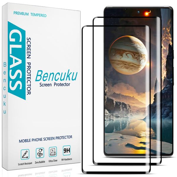Bencuku (2 Pack) Screen Protector for Google Pixel 6 Pro Tempered Glass, 3D Curved Full Screen Coverage, Anti Scratch, Case Friendly