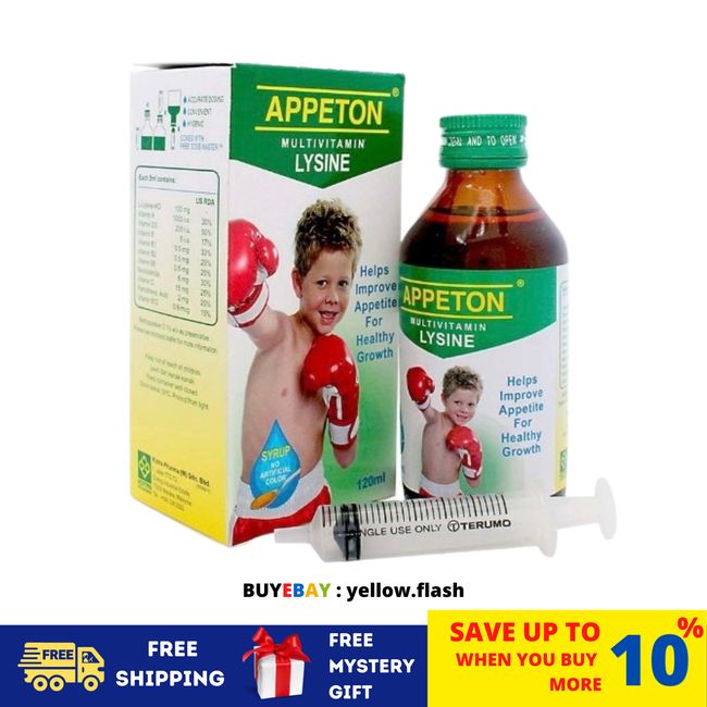 Appeton Lysin Multivitamin Syrup 120ml For HealthyGrowth Better Appetite